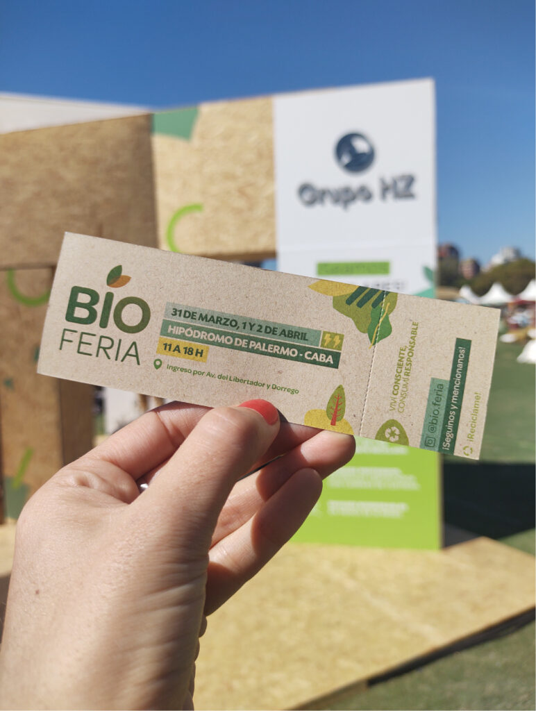 Ticket bioferia 2023 realizada en cartulina terraprint de papelera del sur